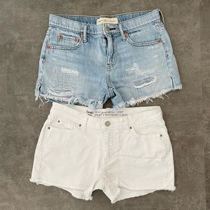 Two Pairs of Denim Gap Shorts (size 26/0)